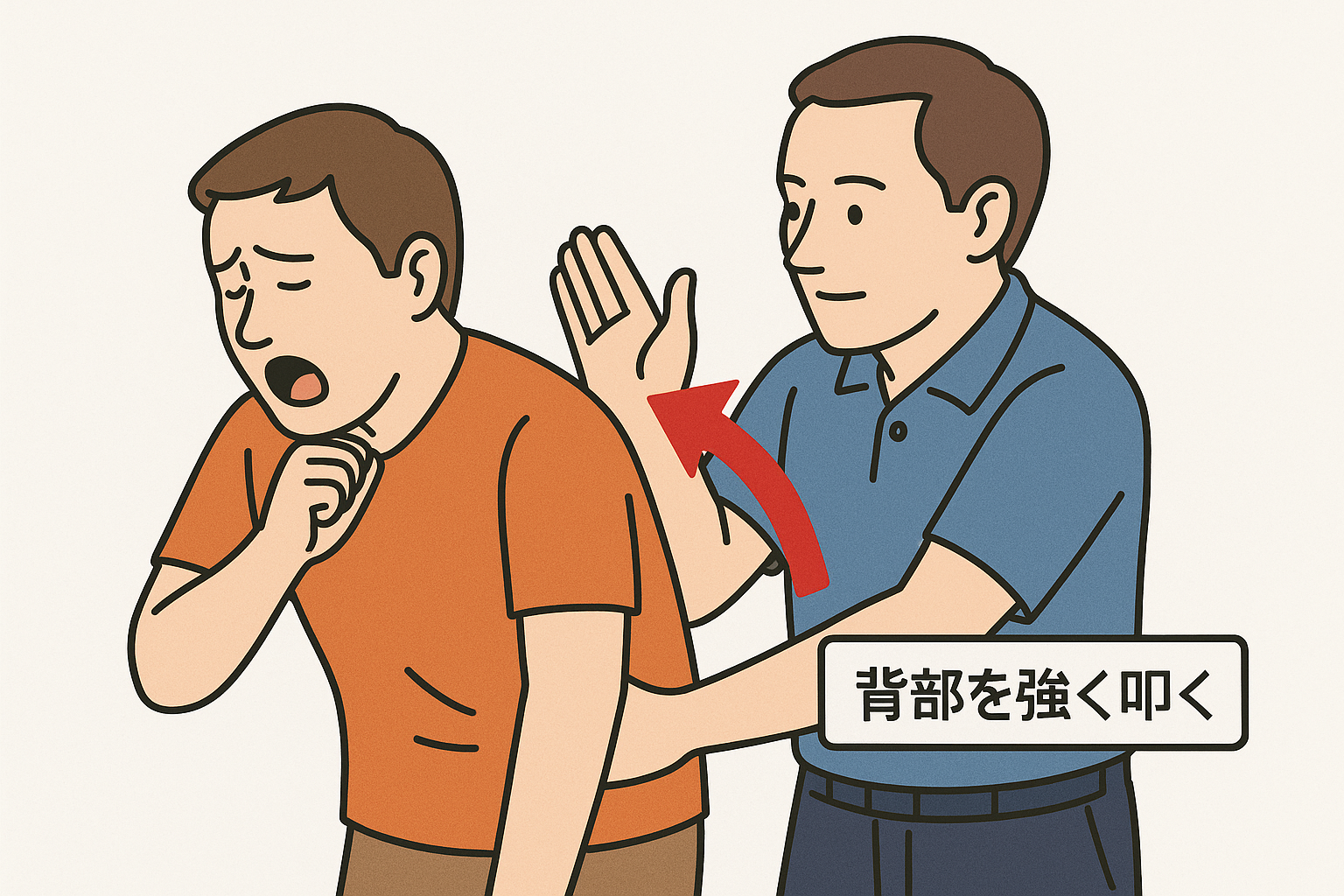 背部叩打法の図解